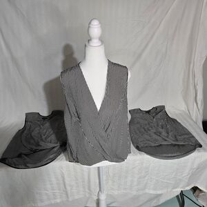 Rag & Bone Victor Sleeveless Blouse, Black White Stripe. Size M 3 of 3